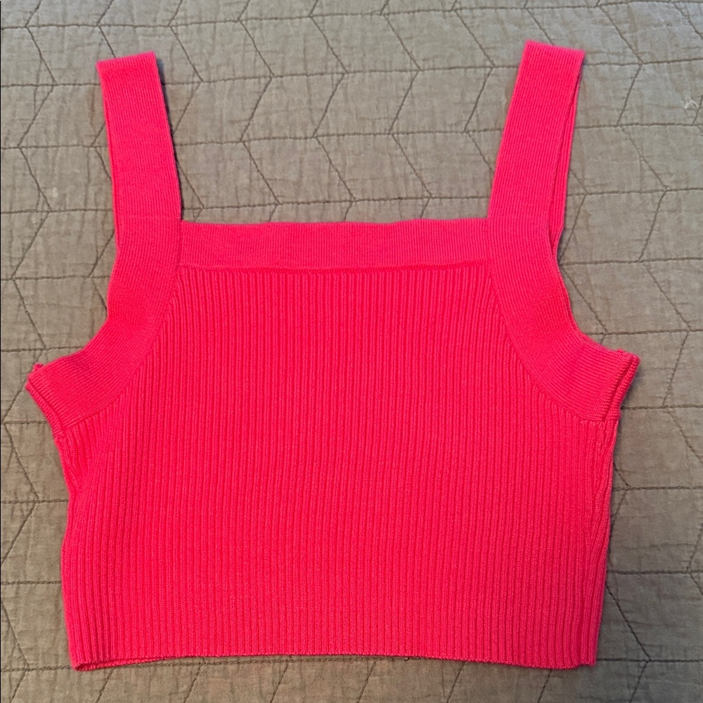 SHEIN Hot Pink Ribbed Crop Top